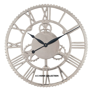 Horloge murale en métal d'intérieur durable plaquée argent traditionnelle en forme de coeur Accents pour maisons et appartements - Product Image 2