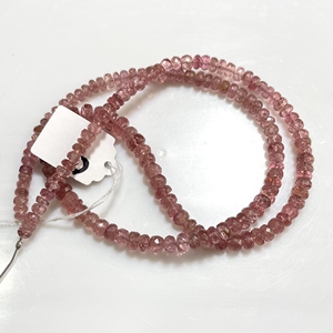 Perles en forme de rondelle à facettes en tourmaline rose Pierre précieuse naturelle de haute qualité pour la fabrication de bracelets - Product Image 3