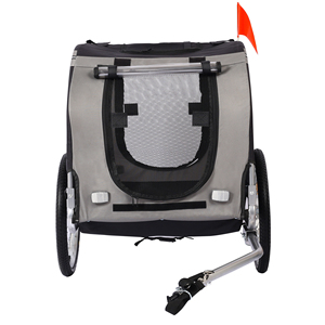Nouvelle et originale <span class=keywords><strong>remorque</strong></span> de vélo respirante grand chien poussette pliante de luxe pour animaux de compagnie pour l'extérieur avec plate-forme Support OEM à deux roues - Product Image 2