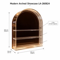 Étagère de présentation de maquillage en acrylique arquée personnalisable à 3 niveaux, support de vanité pour salon de beauté