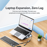 Hub USB 2.0 double port 480 Mbps, adaptateur répartiteur USB A 1 vers 2 en alliage d'aluminium tressé