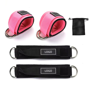 Sangles de cheville de haute qualité pour l'entraînement, en matériau PU, pour la salle de sport avec machines à câbles, logo personnalisé possible - Product Image 2