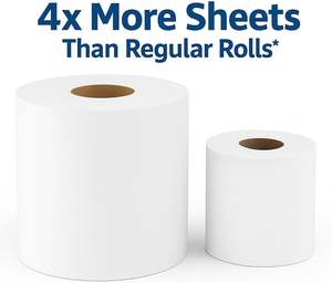 Papel higiénico a granel, 12 rollos – 1000 hojas por rollo, suave, de 1 capa, apto para fosas sépticas y caravanas, papel higiénico duradero para el hogar - Product Image 2