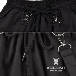 Venta al por mayor de ropa de mujer personalizada Techwear pantalones cargo correa de talla grande impermeable chaqueta de cuero negro pantalones Ninja temporada de invierno capucha - Product Image 3