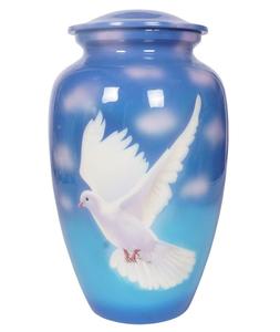 Urne funéraire pour cendres humaines en forme d'oiseaux cardinaux verts brillants - Product Image 5