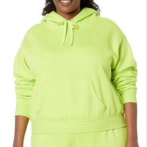 Sweat à capuche court d'hiver pour femme, streetwear, grande taille, 100% coton biologique avec impression personnalisée, sweats à capuche pour femme - Product Image 1