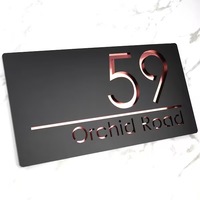 Panneau personnalisé en métal acrylique avec numéro de maison Affichage personnalisé de porte de plaque signalétique de rue d'adresse de bureau pour le logo d'entreprise d'entreprise