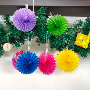 Paper Flower Decorations Colorful Hanging Ornaments For Christmas Indoor Party Decor Reusable - Product Image 1