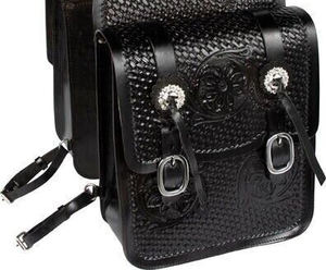 Sac de selle de cheval occidental en cuir véritable de haute qualité, sac de randonnée à cheval pour selle occidentale, sacs en cuir pour chevaux - Product Image 2