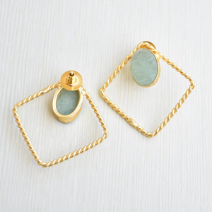 ต่างหูแบบติดหูสุดหรูหรา ประดับด้วยพลอยแท้ เคลือบทอง และงานฝีมือคุณภาพสูง - Product Image 4