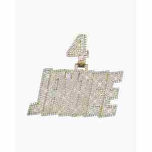 Pendentif personnalisé JAYTEE avec 4 moissanites, en or 14 carats, plaque nominative unique et élégante avec un charme luxueux - Product Image 2