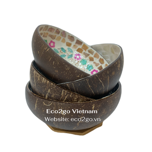 Top vendeur 2025 ensemble de bols de noix de coco faits à la main écologiques durables en gros bols de coquille de noix de coco du Vietnam - Product Image 4