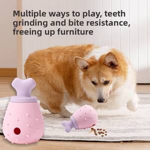 Jouet pour chien en silicone de qualité alimentaire, résistant à l'usure et aux morsures, pour le nettoyage des dents, puzzle d'entraînement extérieur, résistant aux chutes, jouet à alimentation lente - Product Image 2