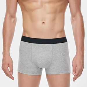 Boxers pour hommes en coton et élasthanne, taille mi-haute, tissu tricoté respirant à haute résilience, logo uni, taille personnalisable, teinture en pièce - Product Image 6