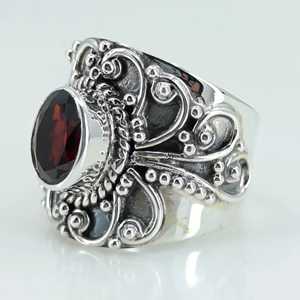 Navya Craft 925 Sterling <b>Silver</b> Handmade <b>Ring</b> Natural <b>Garnet</b> Oval Bezel Set Women's Sizes 4 to 14 US Perfect Gift - Product Image 6