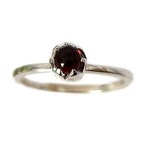 Boho January Birthstone <b>Ring</b> in 925 Sterling <b>Silver</b> Handmade <b>Garnet</b> Inlay High Quality Top for Her Birthday Anniversary Gift - Product Image 1