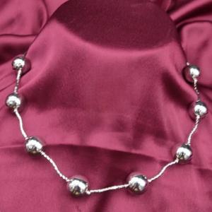 Collier simple de haute qualité en argent ton argenté uniquement, collection pour mariage et soirée, tenue décontractée pour femmes et filles - Product Image 1