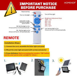 2 Packs de 40W Projecteurs LED solaires d'extérieur avec télécommande automatique IP66/67/65 pour la maison et le jardin certifiés ROHS - Product Image 4