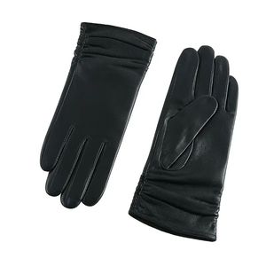 Guantes largos de piel de oveja negra personalizados para mujer, guantes de piel de cordero a la moda para fiesta, guantes elegantes de piel de oveja para conducir - Product Image 1