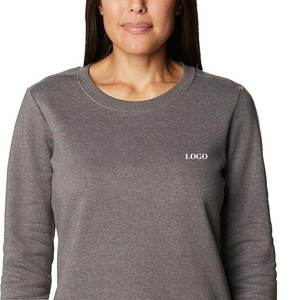 Femmes 400 GSM col rond décontracté Baggy surdimensionné brodé uni sweat lourd épais velours côtelé hiver été pull - Product Image 5