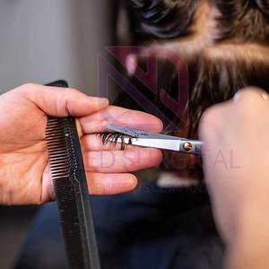 Tijeras Profesionales de Peluquería para Salón de Belleza |   Acero Inoxidable Quirúrgico con Certificación CE con Tornillo Dorado y Reposamanos Ajustable - Product Image 4