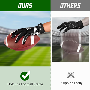 Guantes Pro American Football Receiver Guantes antideslizantes cómodos con logotipo personalizado para jóvenes y adultos con cierre de muñeca - Product Image 3