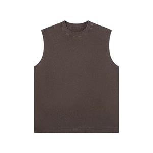 Haute qualité 100% coton hommes débardeur respirant surdimensionné tricoté sans manches décontracté grande taille gilet pour l'été taux d'usine - Product Image 3