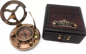 Boussole en laiton et cuivre antique faite à la main Design élégant Cadeau de décoration intérieure écologique - Product Image 6