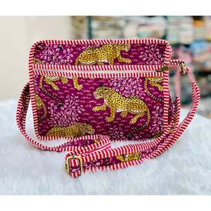 Bohemian Style Lotus Sling with <b>Single</b> Strap Zip Closure and Floral Decoration - Product Image 2