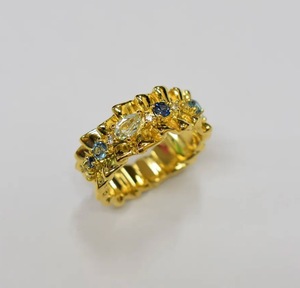 S925 14K <b>Gold</b> Plated Rhodium Plated Eternity Natural Pink <b>Opal</b> Cubic Zirconia <b>Ring</b> Customizable - Product Image 1