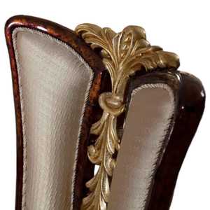 Ensemble de table à manger de luxe européen royal 5 pièces en bois d'acajou avec plateau en marbre et sculptures en feuille d'or, design moderne du milieu du siècle, pour la maison et l'hôtel - Product Image 3