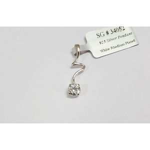 Handmade 925 Sterling Silver <b>Pendant</b> with Natural White Topaz <b>Emerald</b> Cut Charm for Women Shah Gems - Product Image 1