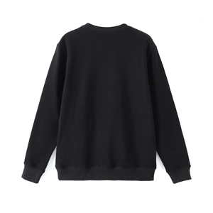 Sweat-shirt personnalisé en chenille noire d'hiver, imprimé délavé à l'acide, à manches longues, avec poche kangourou, lettres grecques, pour femmes - Product Image 2