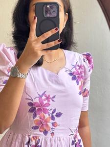 Robe mi-longue florale à la mode pour filles et femmes Cottagecore romantique esthétique, légère et respirante - Product Image 3