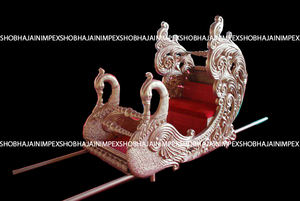 Modern Classic Simple Peacock Wooden <b>Doli</b>/Palki for Bride-Maharani Wedding Procession Vehicle - Product Image 6