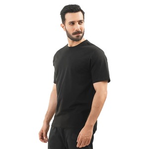 2024 Arrival Men's 100% Cotton Blank Slim Fit Plain T Shirts O Neck Short Sleeves 260 Grams <b>Fabric</b> Black for Sale Laz Industry - Product Image 3