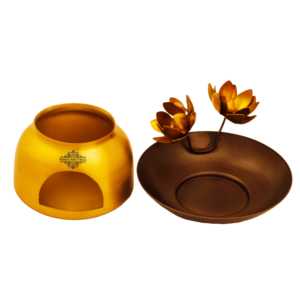 Quemador de Aroma de Latón de Alta Calidad con Diseño Floral, Soporte para Incienso de Carbón y Resina, Paquete de Almizcle y Carbón, Modelo Nuevo - Product Image 2
