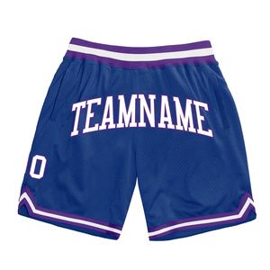Industrie Direct Engro Sportswear Short de basket-ball personnalisé Royal White-Purple Authentic Throwback Basketball Shorts - Product Image 1