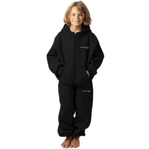 Vente en gros d'ensembles de sweats à capuche avec fermeture éclair pour enfants avec logo personnalisé vêtements pour enfants survêtements unisexes survêtements ensembles de jogging en molleton de coton de qualité supérieure - Product Image 2