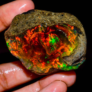 เครื่องประดับอัญมณีโอปอลธรรมชาติ, โอปอลไฟฉูดฉาด, โอปอลเอธิโอเปียหยาบ, อัญมณีหลวม, โอปอลเอธิโอเปียดิบ, 294 ct. R-331 - Product Image 2