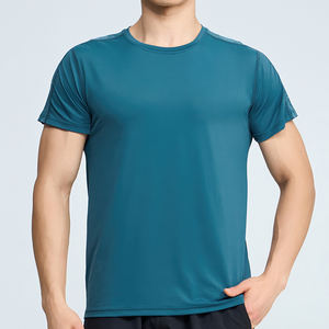 Blank <b>High</b> Elastic Sport Run Gym Nylon Shirt Plain <b>Tshirts</b> for Printing <b>Tshirt</b> for Men - Product Image 1
