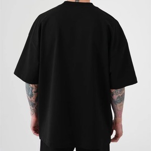 <b>Men's</b> Basic Drop Shoulder <b>T</b>-<b>Shirt</b> 2023 Oversized Fit <b>Curved</b> <b>Hem</b> Custom Colored Hight Quality %100 Cotton Casual Streetwear OEM - Product Image 6