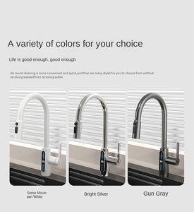 Grifo de Cocina Extraíble con Pantalla Digital Electrochapada, Grifo de Agua Fría y Caliente para Fregadero, Barra, Balcón - Product Image 5