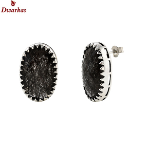 Pendientes clásicos de plata de ley 925 con gema de rutilo negro, venta al por mayor de fabricante, precio bajo - Product Image 1