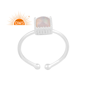 การออกแบบล่าสุดปรับเงินสเตอร์ลิงธรรมชาติเอธิโอเปียโอปอลพลอยตารางการออกแบบปรับแหวนผู้ผลิตเครื่องประดับที่กำหนดเอง - Product Image 1