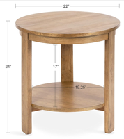 Table basse en bois massif à deux niveaux créative et durable avec un design rond moderne pour l'intérieur de la maison