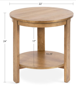 โต๊ะกาแฟไม้เนื้อแข็งสองชั้นที่สร้างสรรค์และทนทานพร้อมการออกแบบทรงกลมที่ทันสมัยสำหรับการตกแต่งภายในบ้าน - Product Image 2