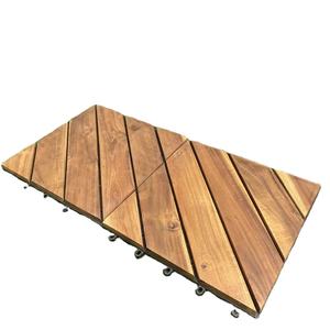 Dalles de terrasse en bois d'acacia faciles à installer, revêtement de sol extérieur à emboîtement - Product Image 3