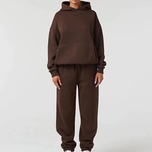 Survêtement baggy surdimensionné pour femmes, Ensemble deux pièces surdimensionné, tenue décontractée Boxy, vêtements d'hiver à logo personnalisé, nouvel arrivage, vente en gros - Product Image 1