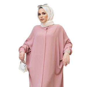 Abaya Musulmana de Lino y Poliéster de Alta Calidad 2024, Antiarrugas, Transpirable, Sin Costuras, Ligera, de Secado Rápido, Manga Larga, Informal - Product Image 3